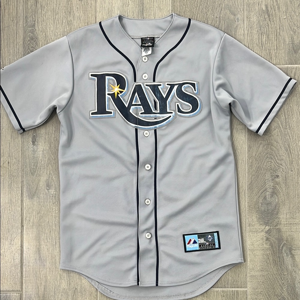 Majestic Gray Longoria Tampa Bay Rays Baseball Jersey